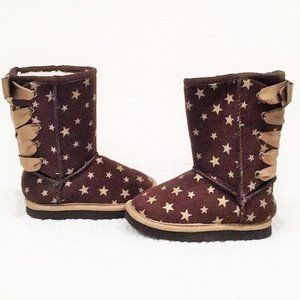 Old Navy Faux Suede Bow Back Girl’s Boots Sz5 NWOT